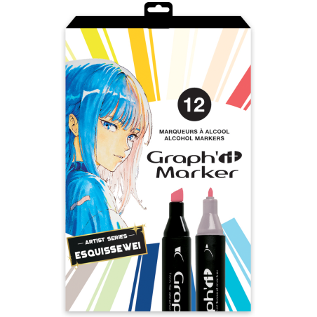GRAPH'IT Set de 12 marqueurs - ARTIST SERIES - ESQUISSEWEI